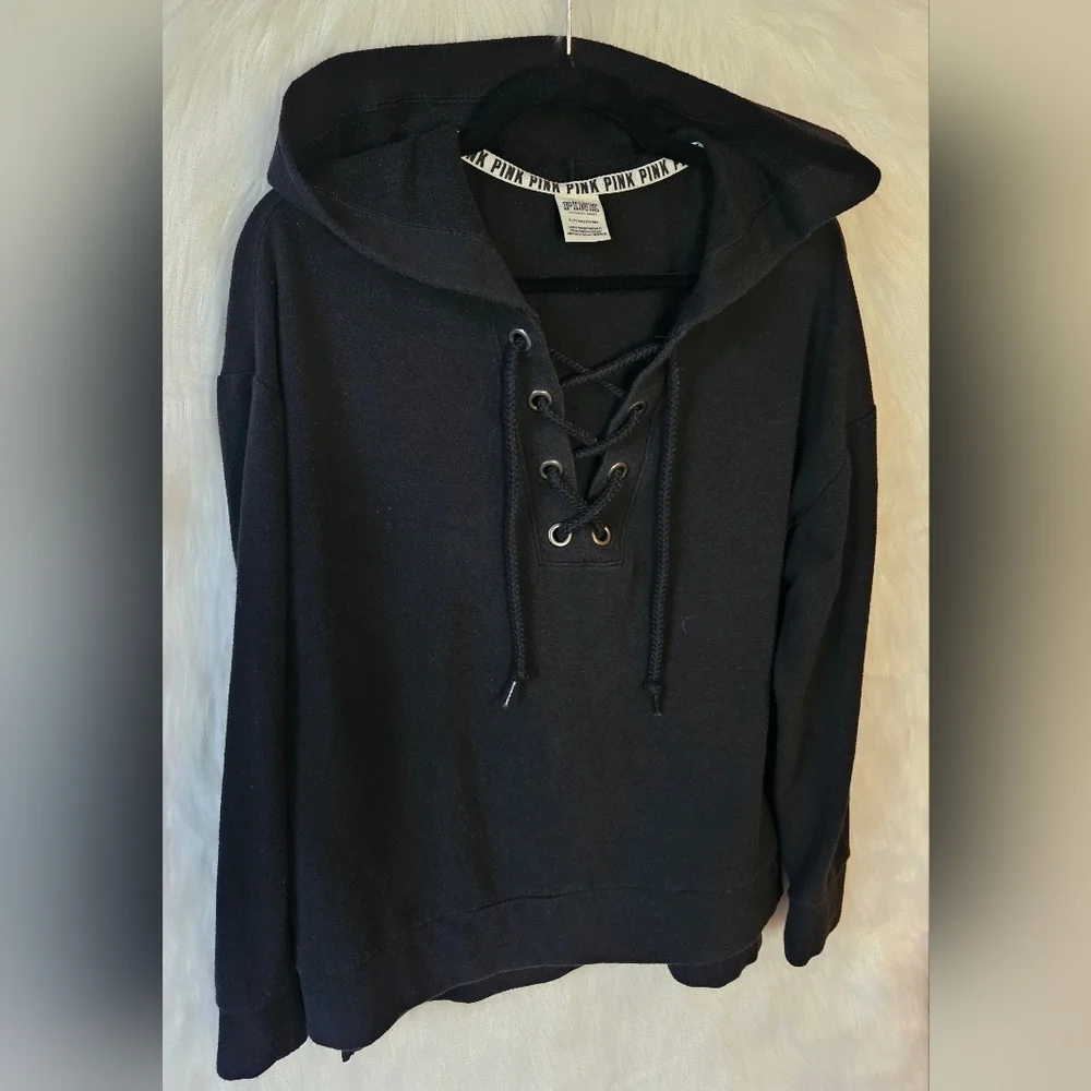 PINK Victoria's Secret Oversized Lace-Up Sweatshirt - Picture 2 of 6